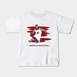 Cartoon of a basketball player Kids T-Shirt